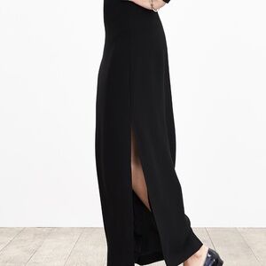 Banana Republic Black Crepe Column Skirt